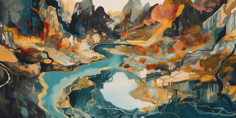 山水风景手绘创意中国风古复古风几何水墨画,插画/手绘图,插画/手绘图库,插画/手绘图下载,插画/手绘